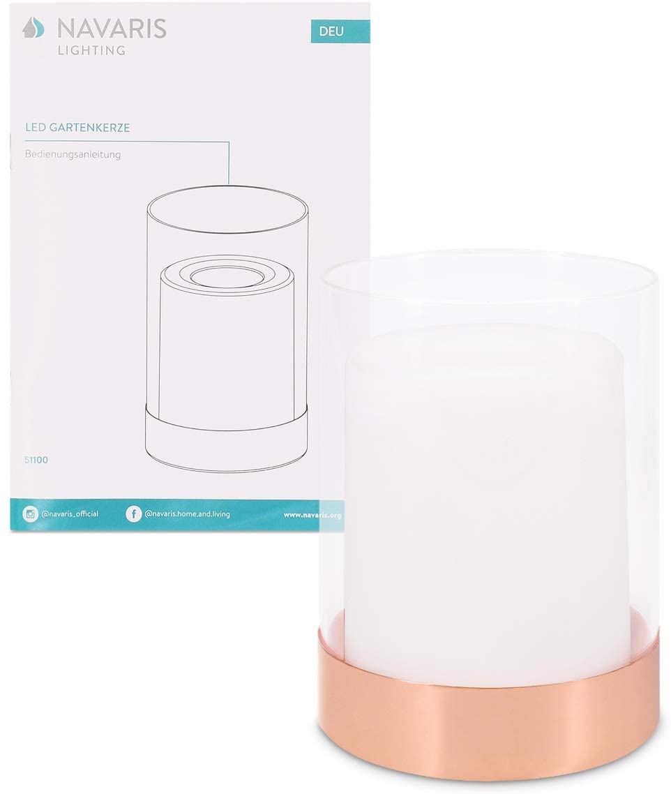 Navaris Solar Garden Candles Σετ με 2 Ηλιακά LED Κεριά Εξωτερικού Χώρου - White - 51100.01.02