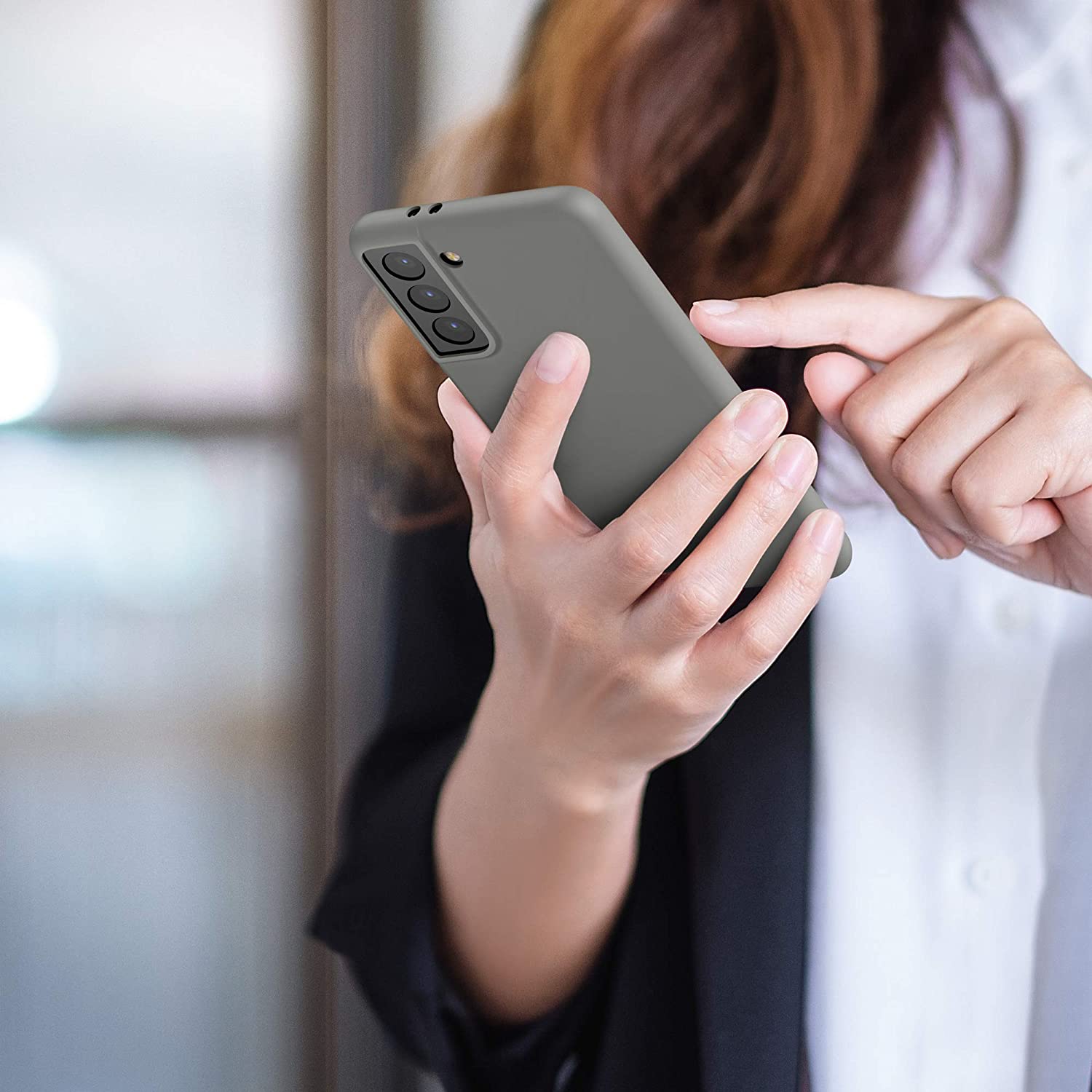 KW Samsung Galaxy S21 Θήκη Σιλικόνης TPU - Titanium Grey - 54055.155