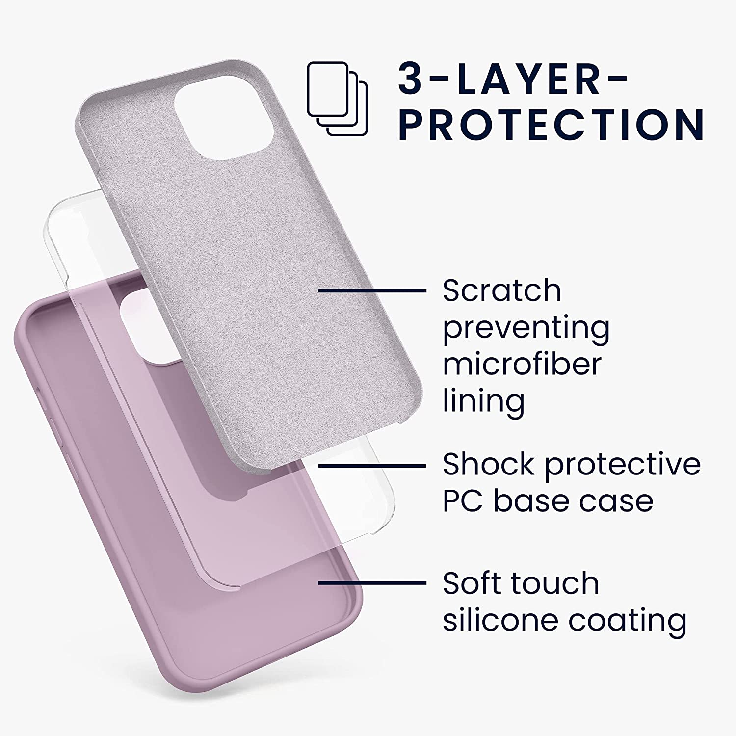 KW iPhone 13 Θήκη Σιλικόνης Rubberized TPU - Mauve - 55878.140