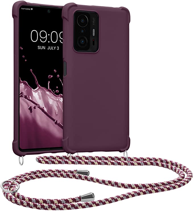 KW Xiaomi 11T / 11T Pro Θήκη Σιλικόνης TPU με Λουράκι - Bordeaux Violet - 57395.187