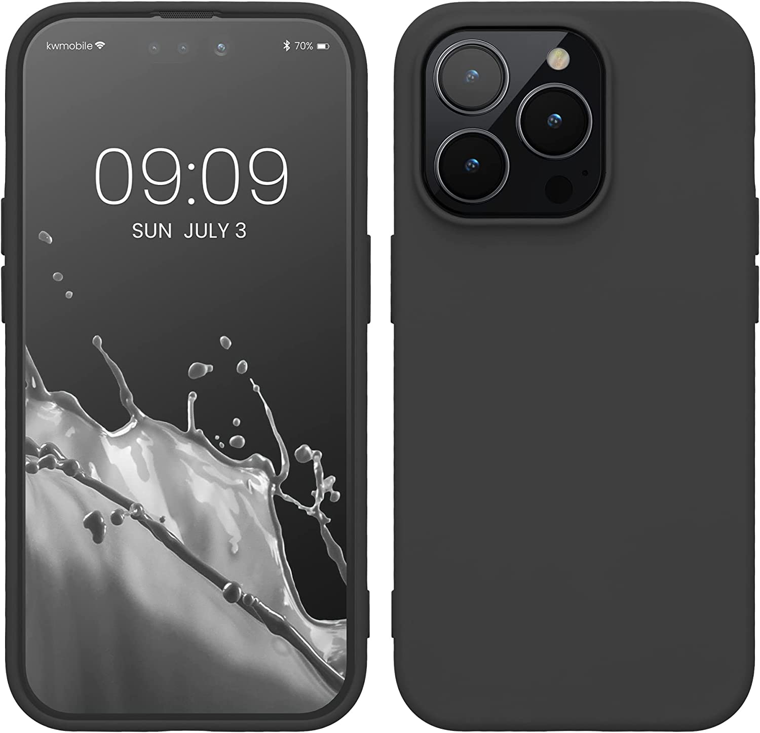 KW iPhone 14 Pro Θήκη Σιλικόνης Rubberized TPU - Black Matte - 59081.47