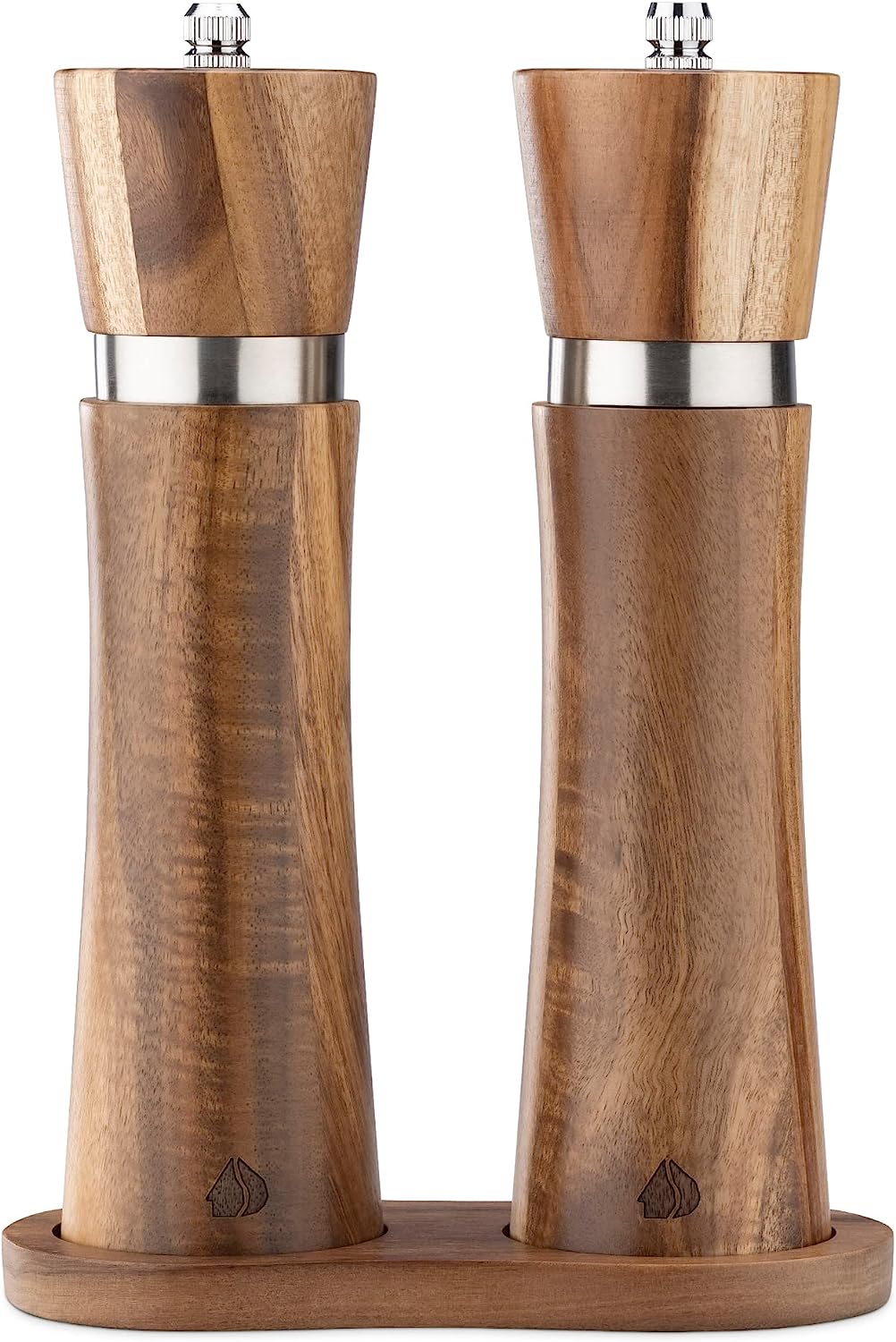 Navaris Σετ Μύλων Αλάτι και Πιπέρι με Ξύλινο Δίσκο - Acacia Wood - 60581.01