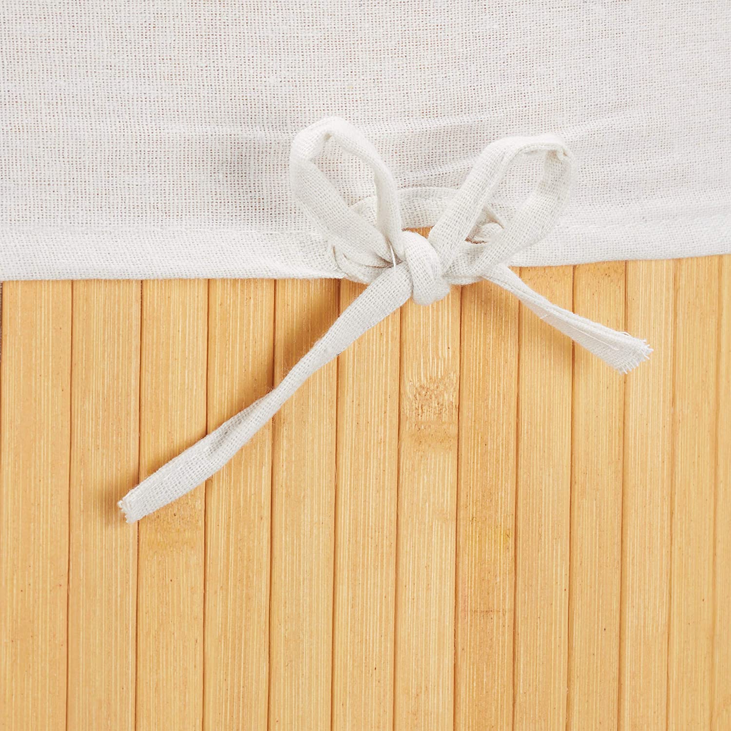 Relaxdays Καλάθι Απλύτων από Μπαμπού με Καπάκι - Creme / White - 4052025918385