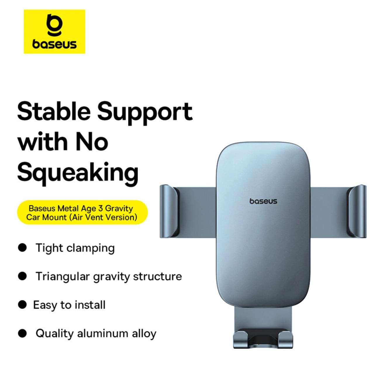 Baseus Metal Age 3 Gravity Car Air Vent Mobile Holder - Universal Βάση Αυτοκινήτου Αεραγωγού - Grey - BS-CM028