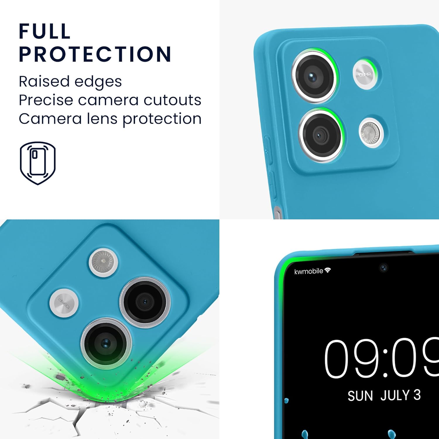 KW Xiaomi Redmi Note 13 5G Θήκη Σιλικόνης TPU - Caribbean Blue