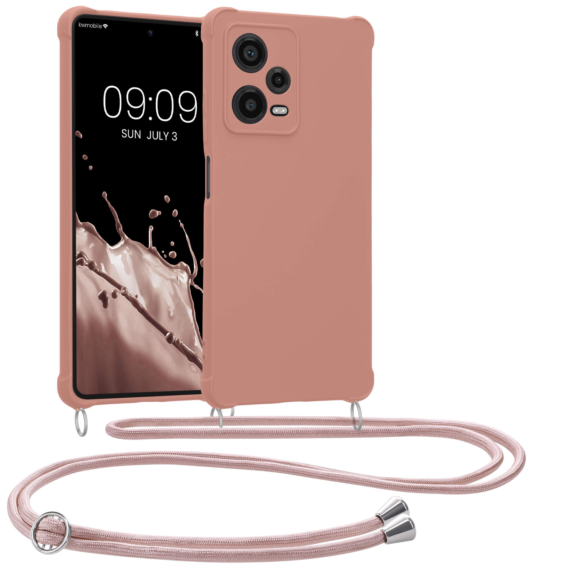 KW Xiaomi Redmi Note 12 Pro Θήκη Σιλικόνης TPU με Λουράκι - Mother Of Pearl - 60719.154