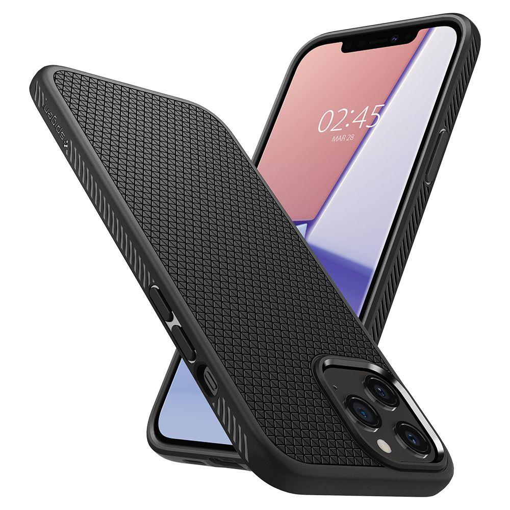 Spigen iPhone 12 / iPhone 12 Pro Liquid Air Θήκη Σιλικόνης - Matte Black
