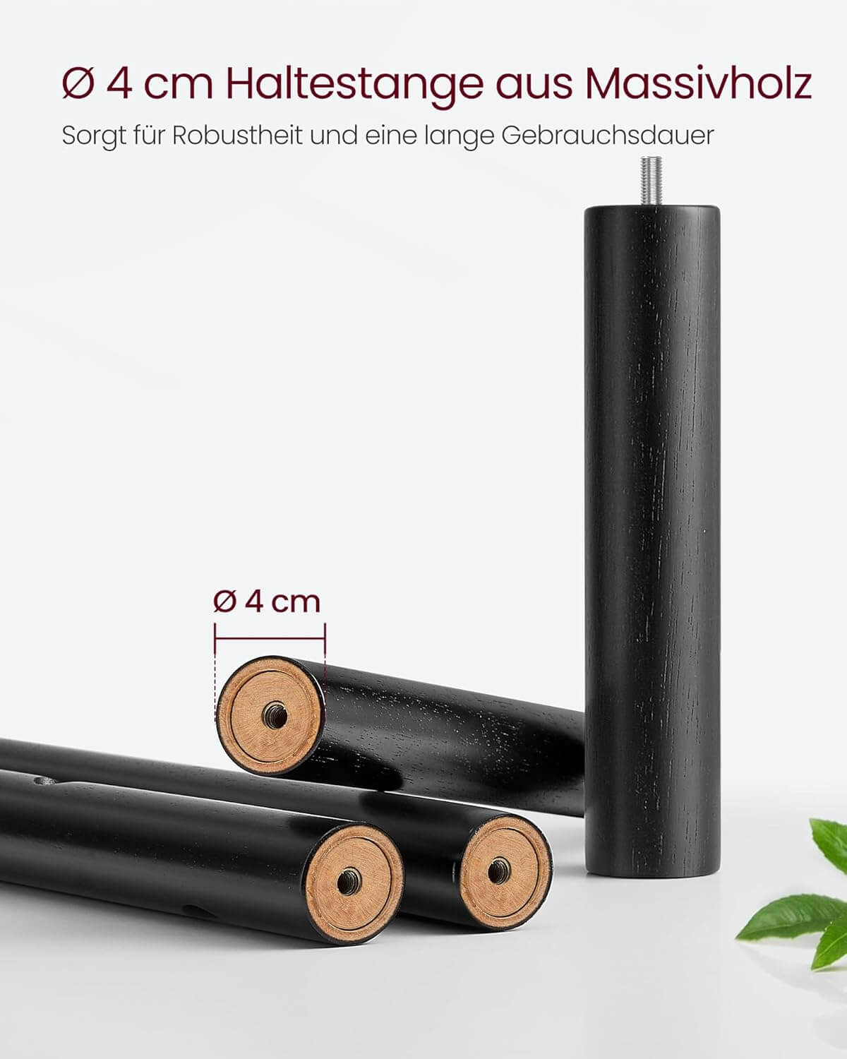 Vasagle Επιδαπέδια Ξύλινη Κρεμάστρα με 8 Γάντζους - Ink Black - RCR010B01