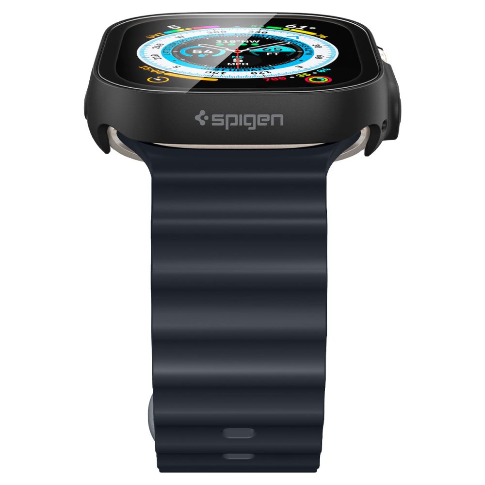 Spigen Θήκη Apple Watch Ultra (1/2/3) - 49mm Thin Fit 360 με Προστασία Οθόνης - Black