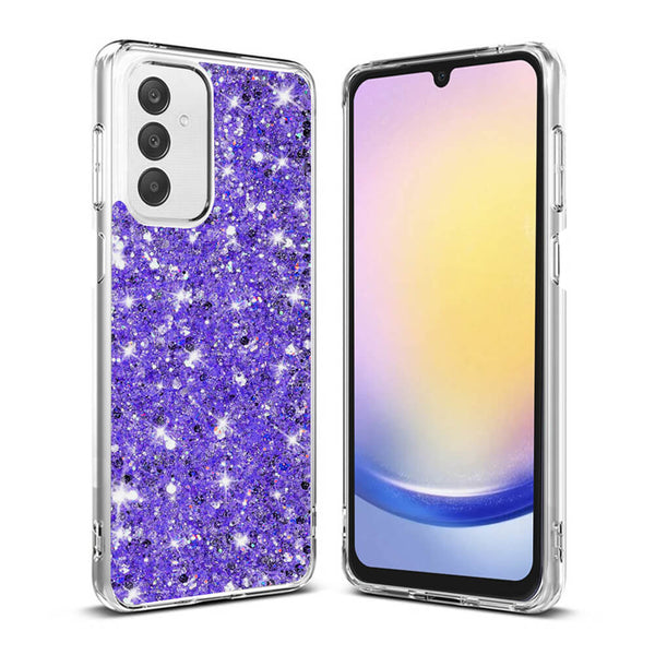 Techsuit Samsung Galaxy A25 5G - Sparkly Glitter - Σκληρή Θήκη με Πλαίσιο Σιλικόνης - Purple - likebrands.gr