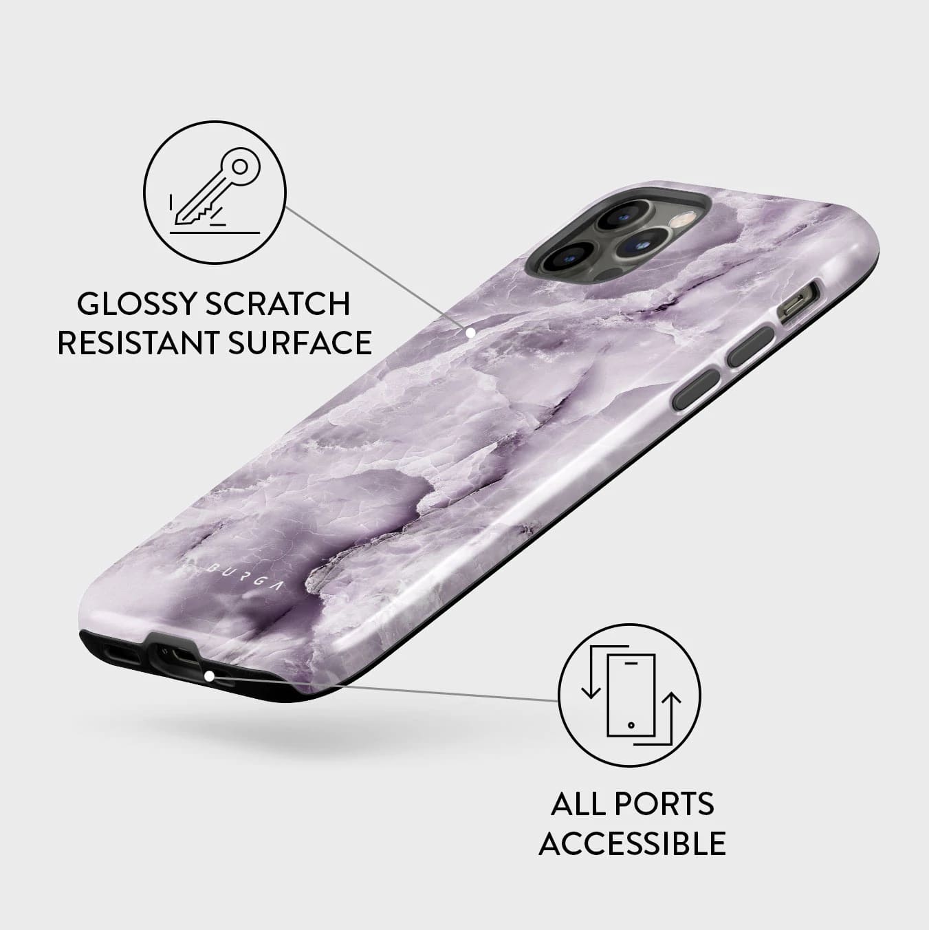 Burga iPhone 12 Pro Max Fashion Tough Σκληρή Θήκη - Black Currant