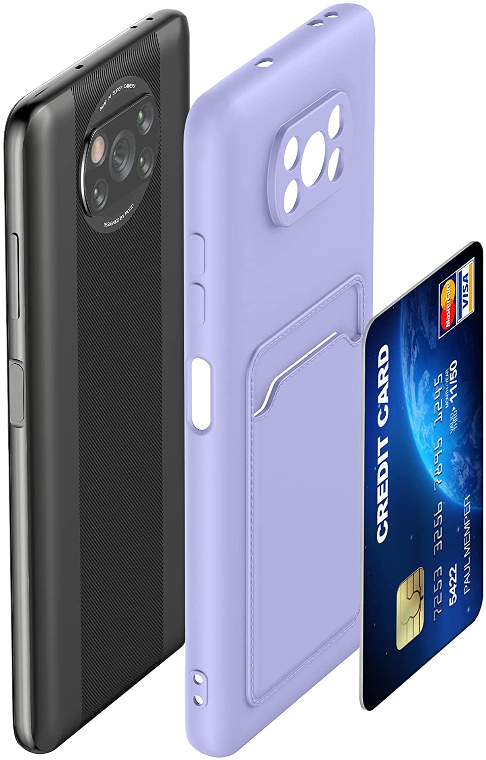 KW Xiaomi Poco X3 NFC / X3 Pro Θήκη Σιλικόνης TPU με Υποδοχή για Κάρτα - Lavender - 56050.108