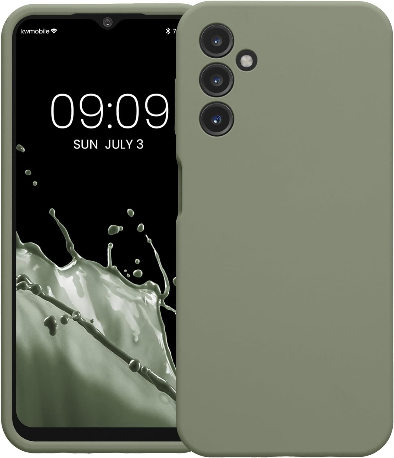 KW Samsung Galaxy A14 5G Θήκη Σιλικόνης Rubberized TPU - Grey Green