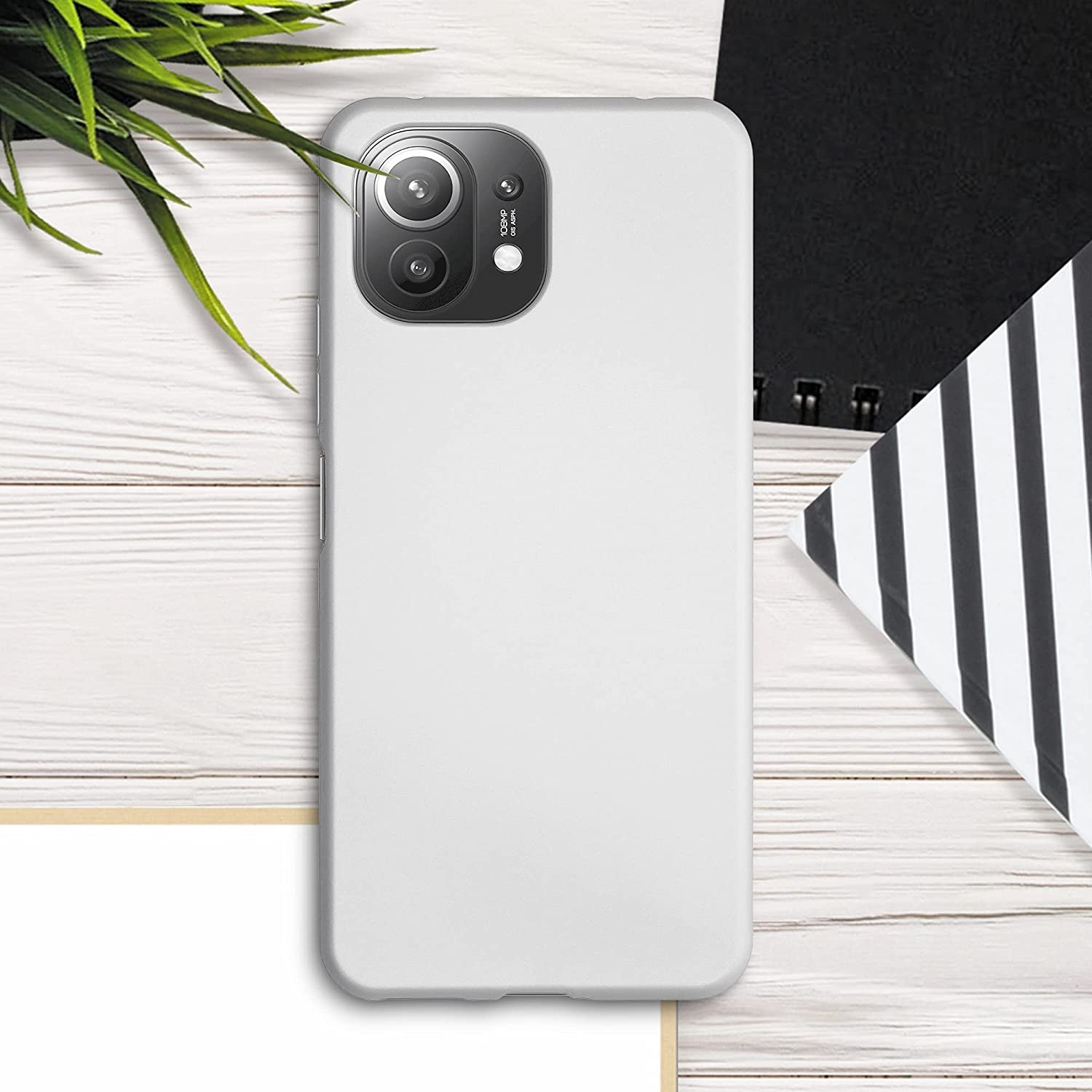 KW Xiaomi Mi 11 Lite / Mi 11 Lite 5G Θήκη Σιλικόνης TPU - Metallic Silver - 54727.67