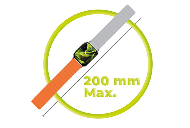 Mobile Origin Λουράκι Apple Watch 4/5/6/7/8/9/10/11 - SE (1/2/3) - Ultra (1/2/3) - 42/44/45/49mm Strap II Σιλικόνης - Orange / Grey