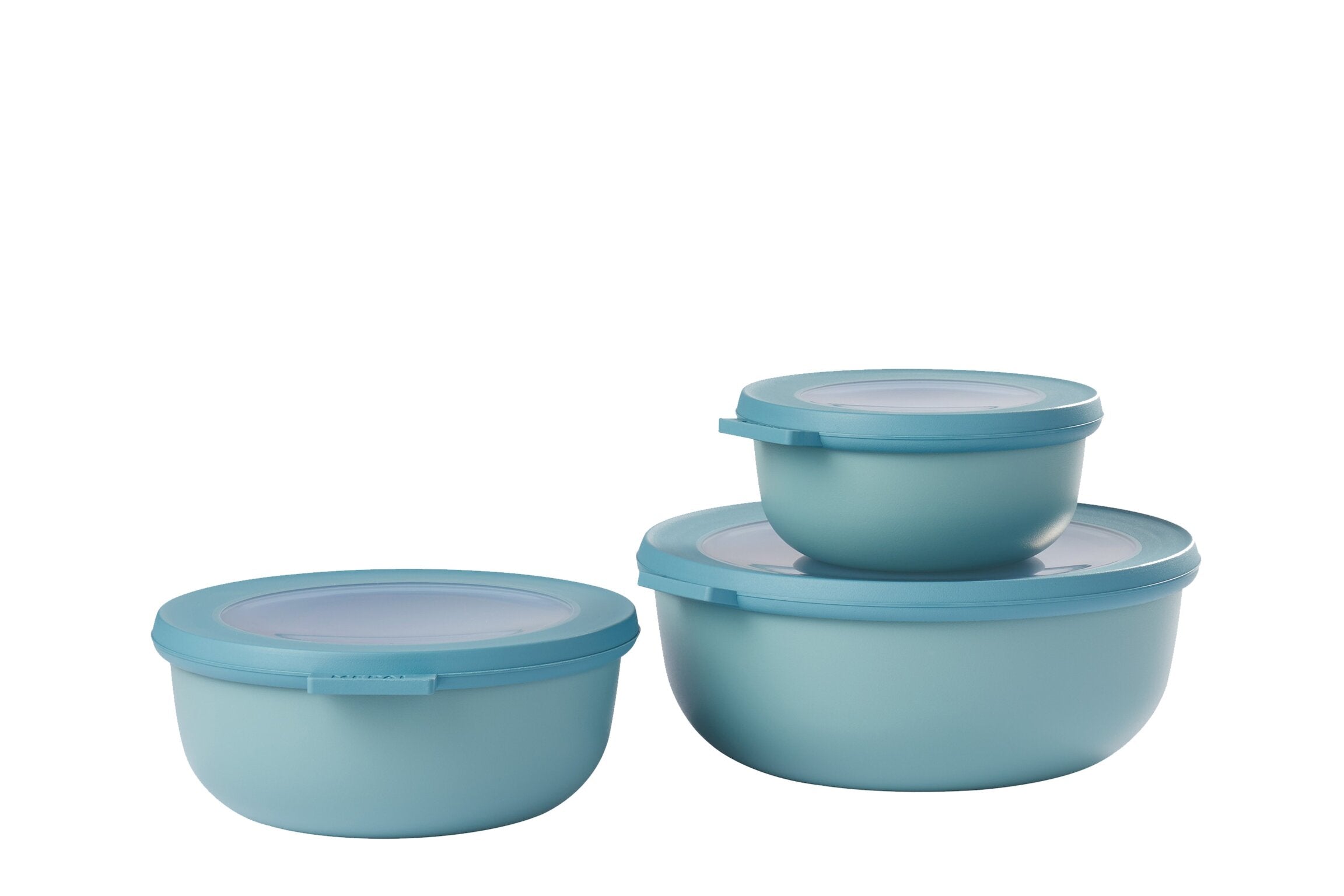 Mepal Cirqula Round Σετ με 3 BPA Free Δοχεία Αποθήκευσης Φαγητού - 350 ml - 750 ml - 1250 ml - Nordic Green