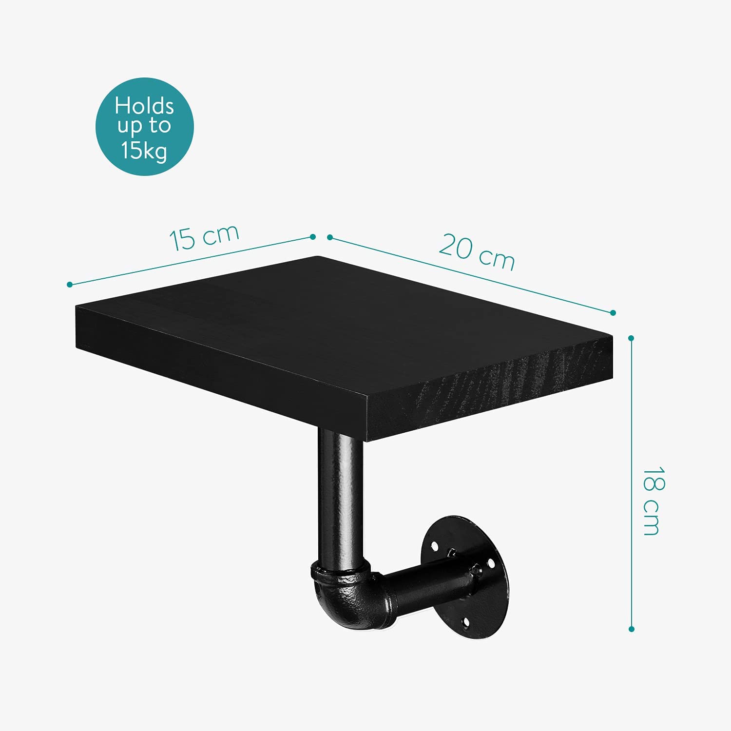 Navaris Σετ 3 Ράφια με Βάση - 20 x 15 x 18 cm - Black - 50683.1.01