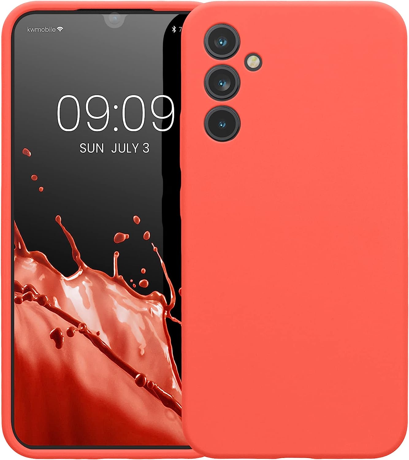 KW Samsung Galaxy A34 5G Θήκη Σιλικόνης Rubber TPU - Neon Coral - 60807.103