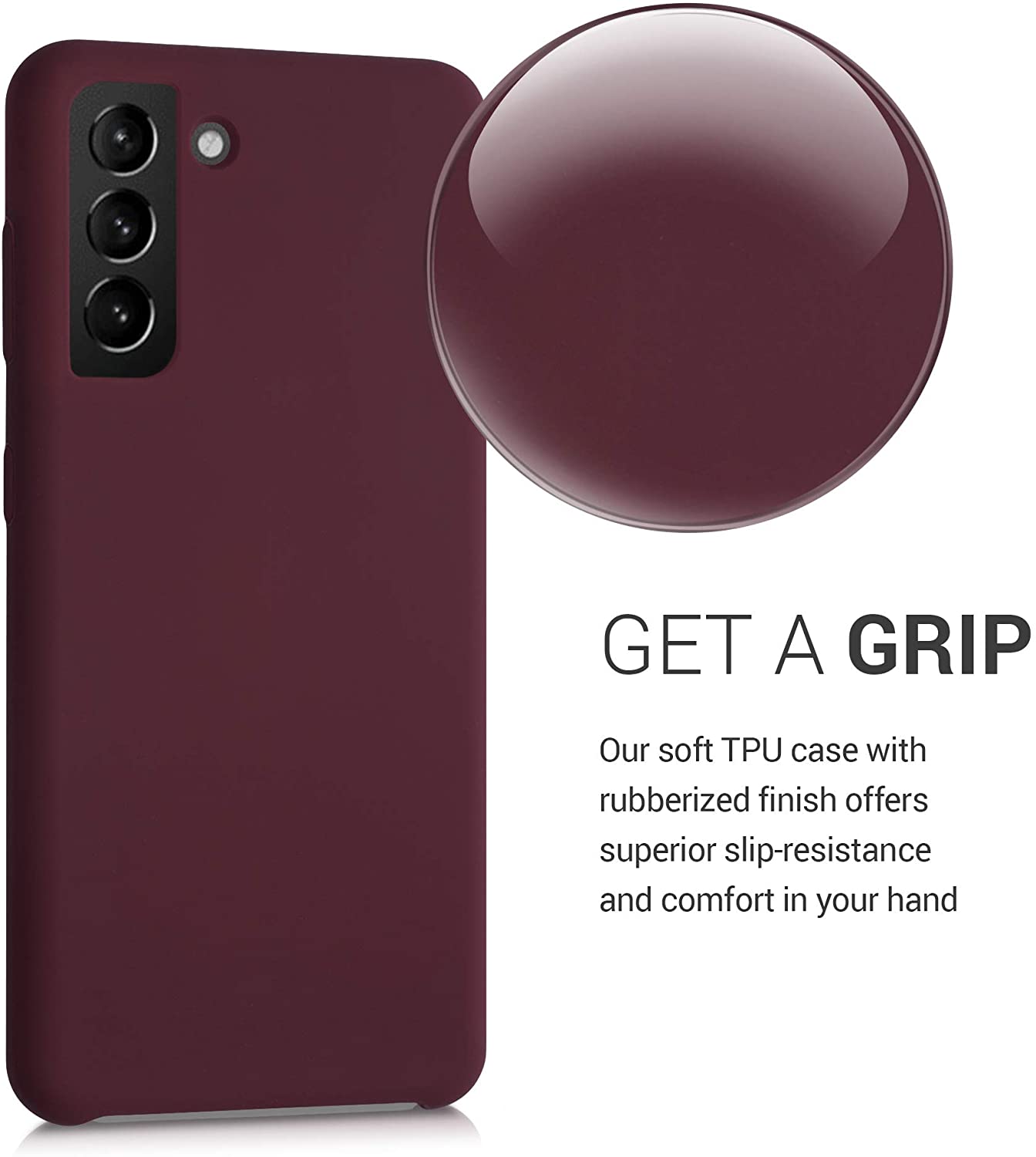 KW Samsung Galaxy S21 Θήκη Σιλικόνης Rubber TPU - Tawny Red - 54056.190