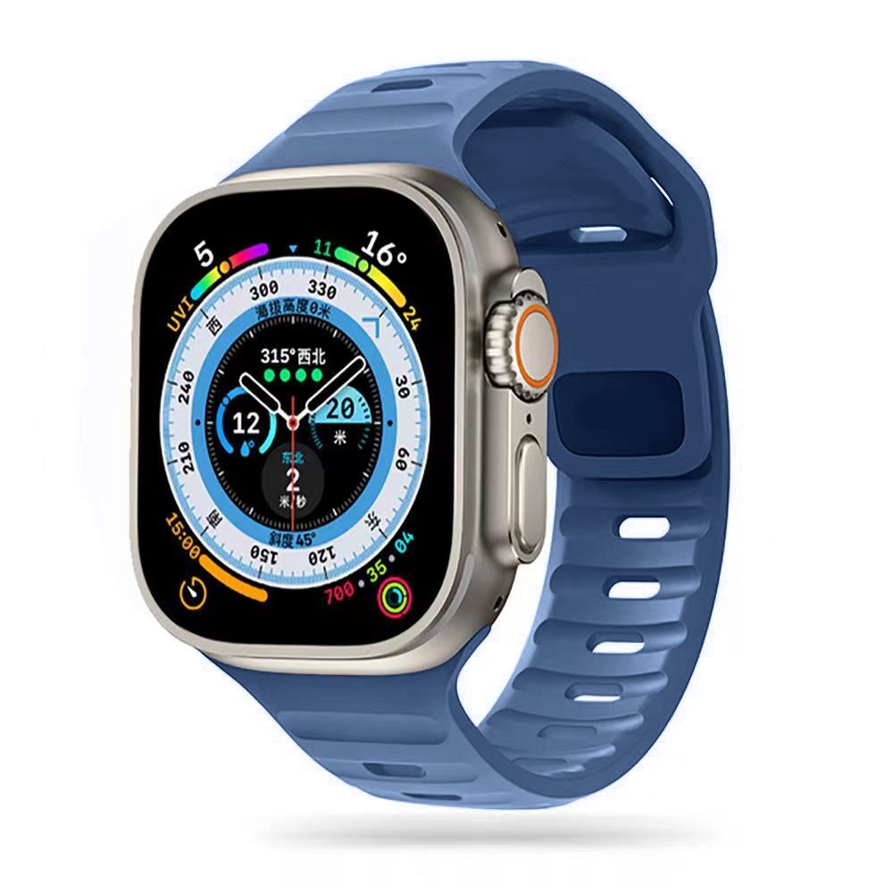 Tech-Protect Λουράκι Apple Watch 4/5/6/7/8/9/10/11 - SE (1/2/3) - ULTRA (1/2/3) - 44/45/46/49mm IconBand Line Λαστιχένιο - Montego Blue