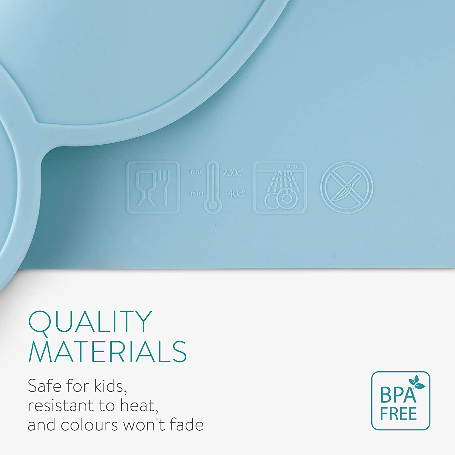 Navaris Σαλιάρα με Πιάτο από Σιλικόνη - Green Mint - 53325.01