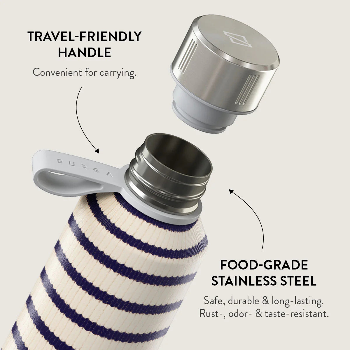 Burga Μπουκάλι Θερμός από Ανοξείδωτο Ατσάλι - 800ml - Old Money