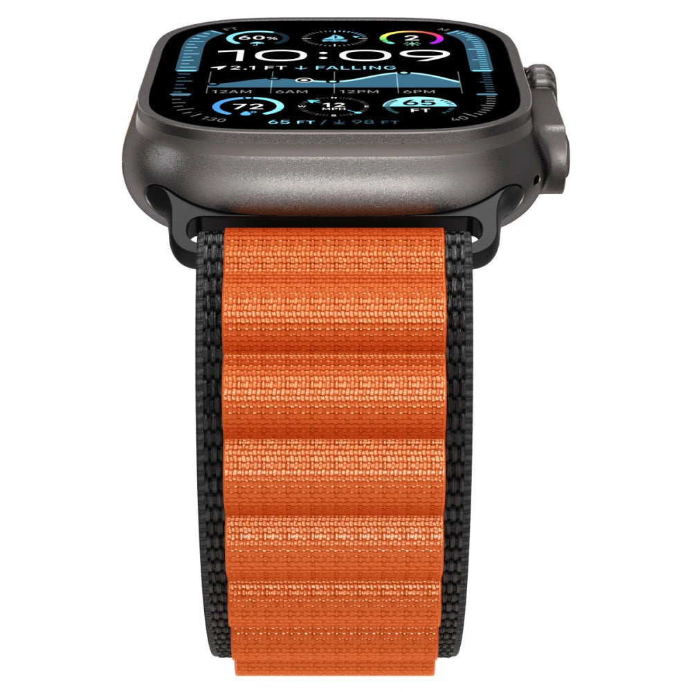 Spigen Λουράκι Apple Watch 8/9/10/11 - SE (1/2/3) - Ultra (1/2/3) – 44/45/46/49mm - WBF1 - Black / Orange