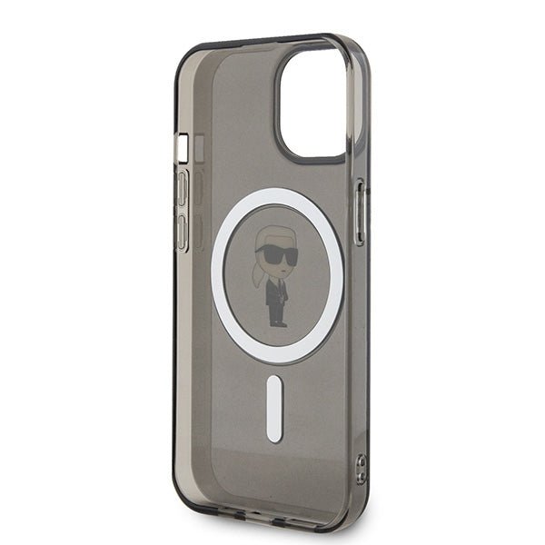 Karl Lagerfeld iPhone 15 / 14 / 13 - IML Ikonik Magsafe Σκληρή Θήκη με Πλαίσιο Σιλικόνης και MagSafe - Black - KLHMP15SHFCKNOK