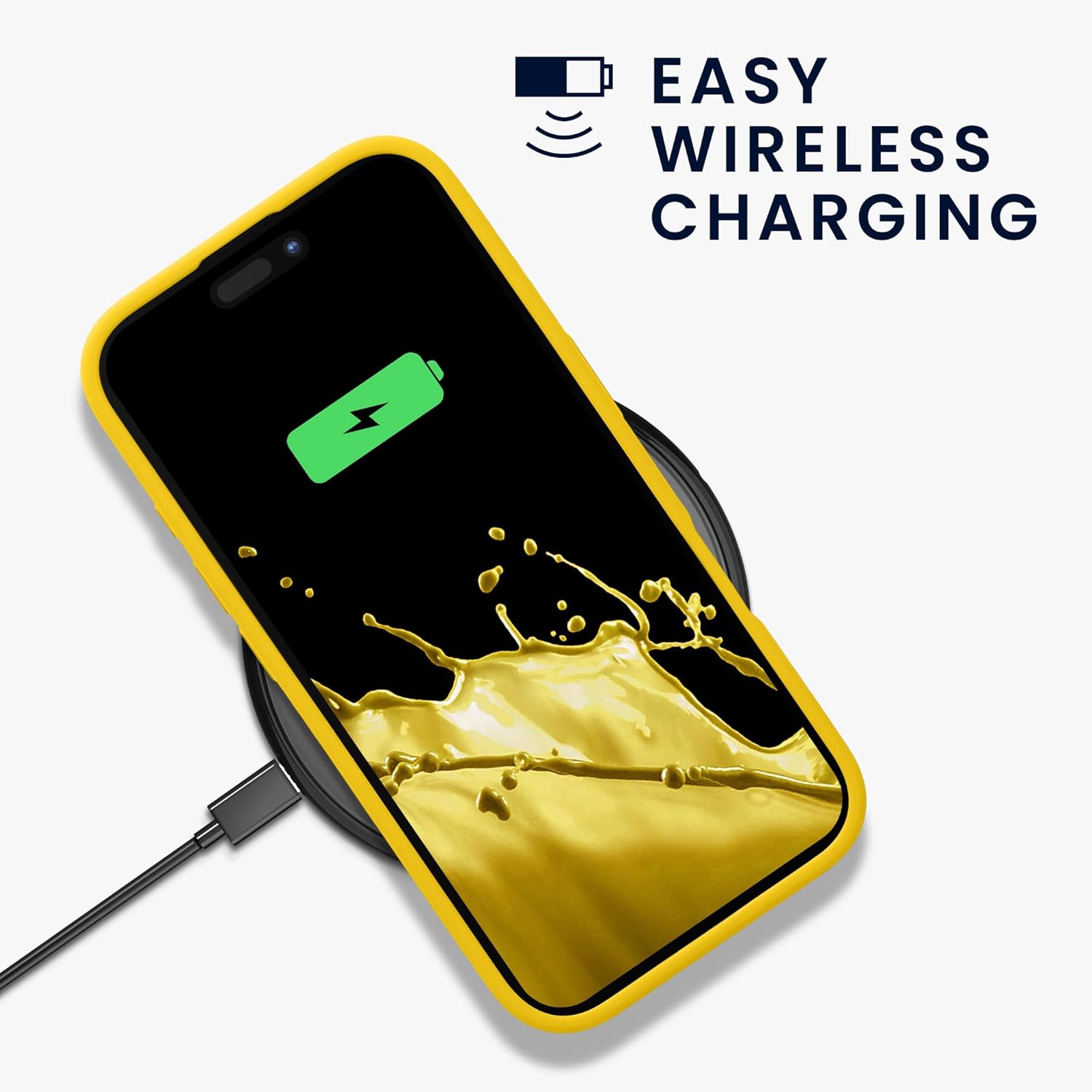 KW iPhone 16 Θήκη Σιλικόνης Rubberized TPU - Bright Yellow