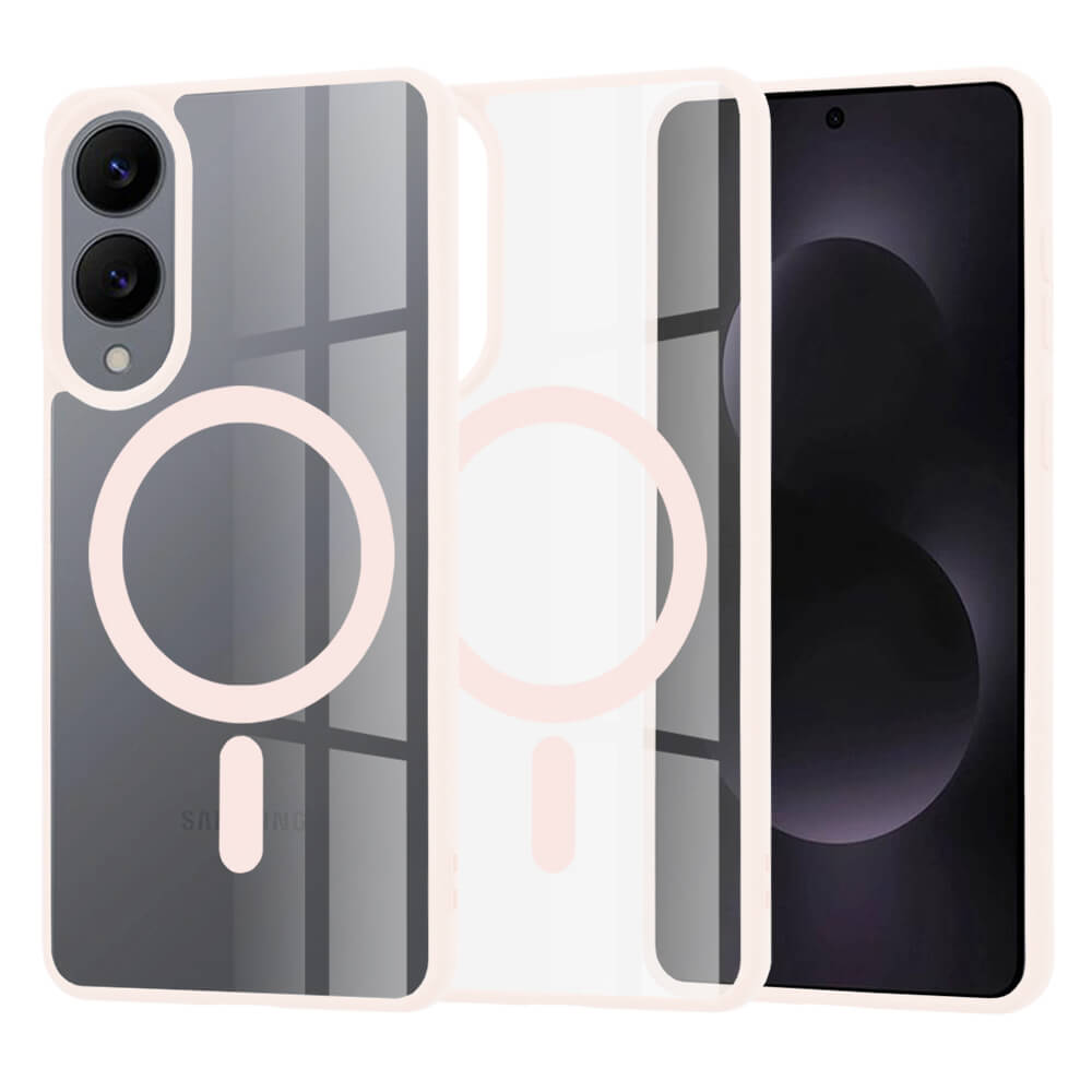 Techsuit Samsung Galaxy S25 Edge - MagSafe Pro - Σκληρή Θήκη με Πλαίσιο Σιλικόνης - Nude Pink