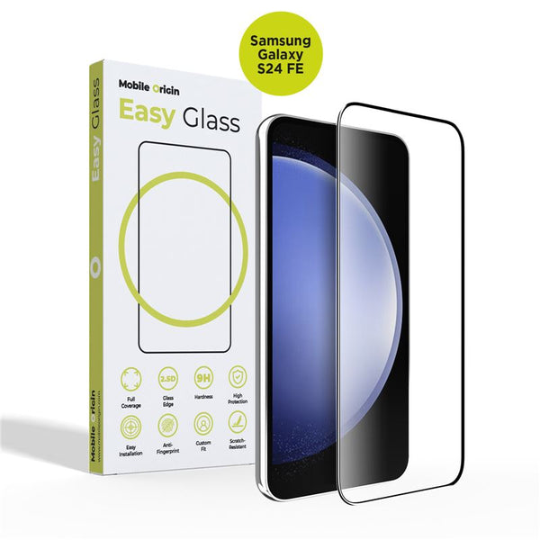 Mobile Origin Samsung Galaxy S24 FE EasyGlass Case Friendly 9H Full Screen Full Glue Tempered Glass Αντιχαρακτικό Γυαλί Οθόνης - Black