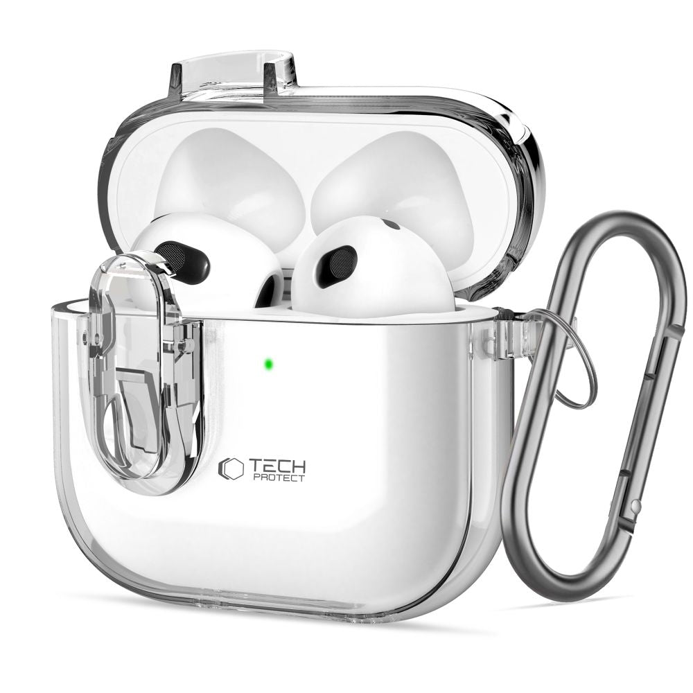 Tech-Protect AirPods 4 Θήκη από Σκληρό Πλαστικό - Slim Hook - Διάφανη