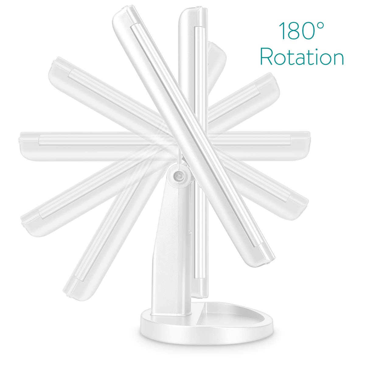 Navaris LED Foldable Cosmetic Mirror - Φωτιζόμενος Καθρέπτης LED - Matte White - 43457.48