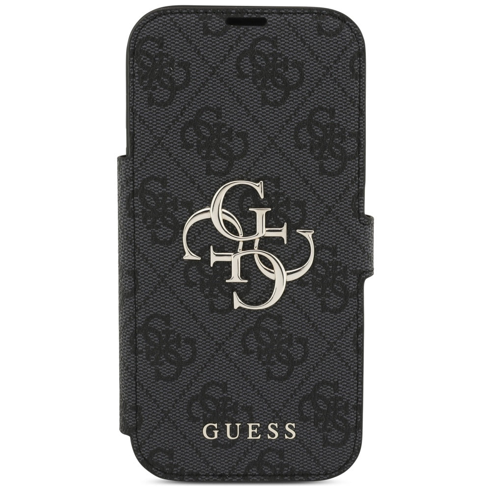 Guess iPhone 17 Pro - Book 4G Metal Logo - Θήκη Βιβλίο από Συνθετικό Δέρμα - Black - GUBKP17L4GMGGR