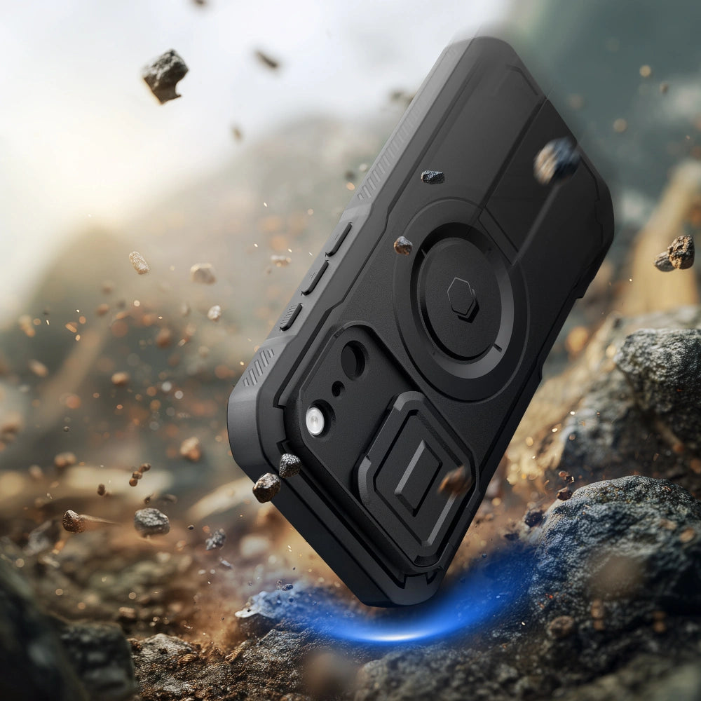 Tech-Protect iPhone 17 Pro Max - Kevlar MagSafe - Σκληρή Θήκη με Προστασία για την Οθόνη / την Κάμερα και Stand - Black