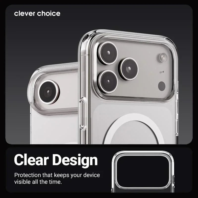Crong iPhone 17 Pro Max - Clear Mag Cover - Σκληρή Θήκη με Πλαίσιο Σιλικόνης και MagSafe - Clear