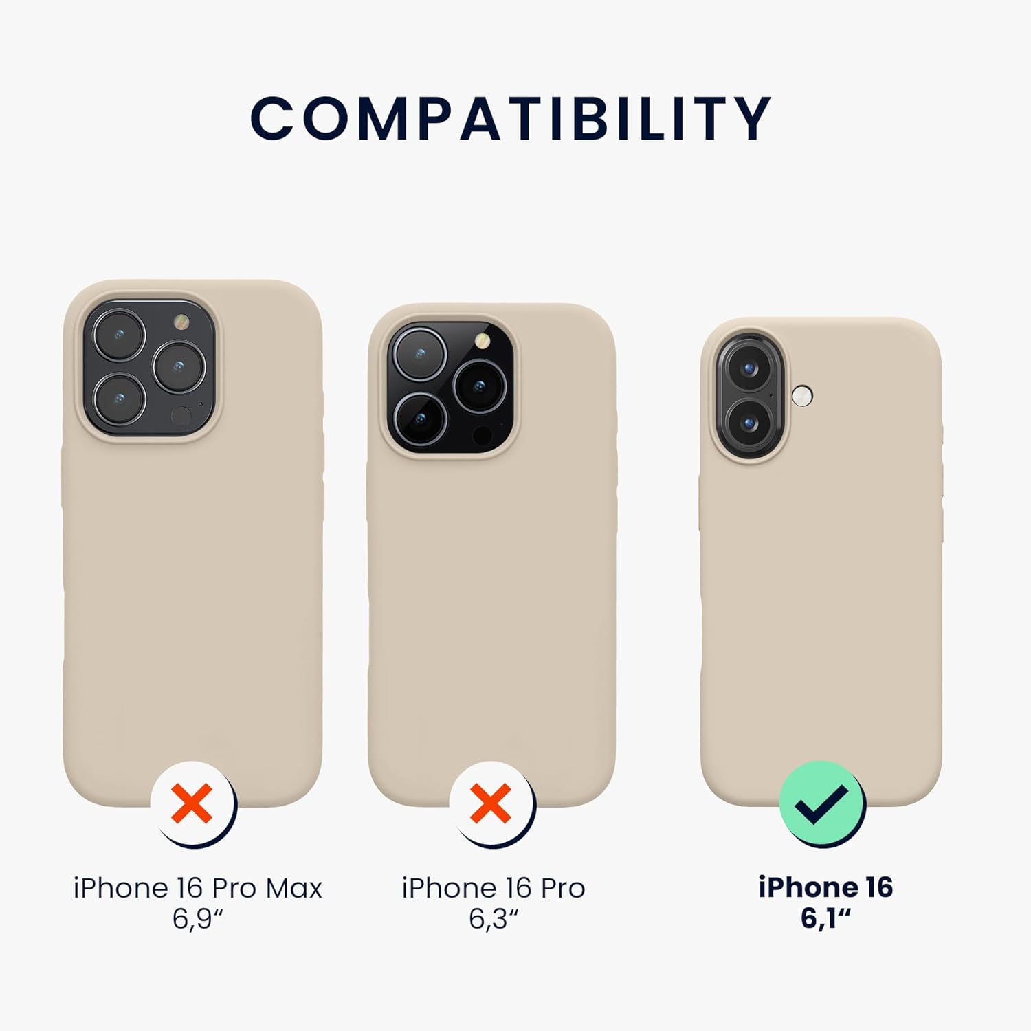 KW iPhone 16 Θήκη Σιλικόνης Rubberized TPU - Cream