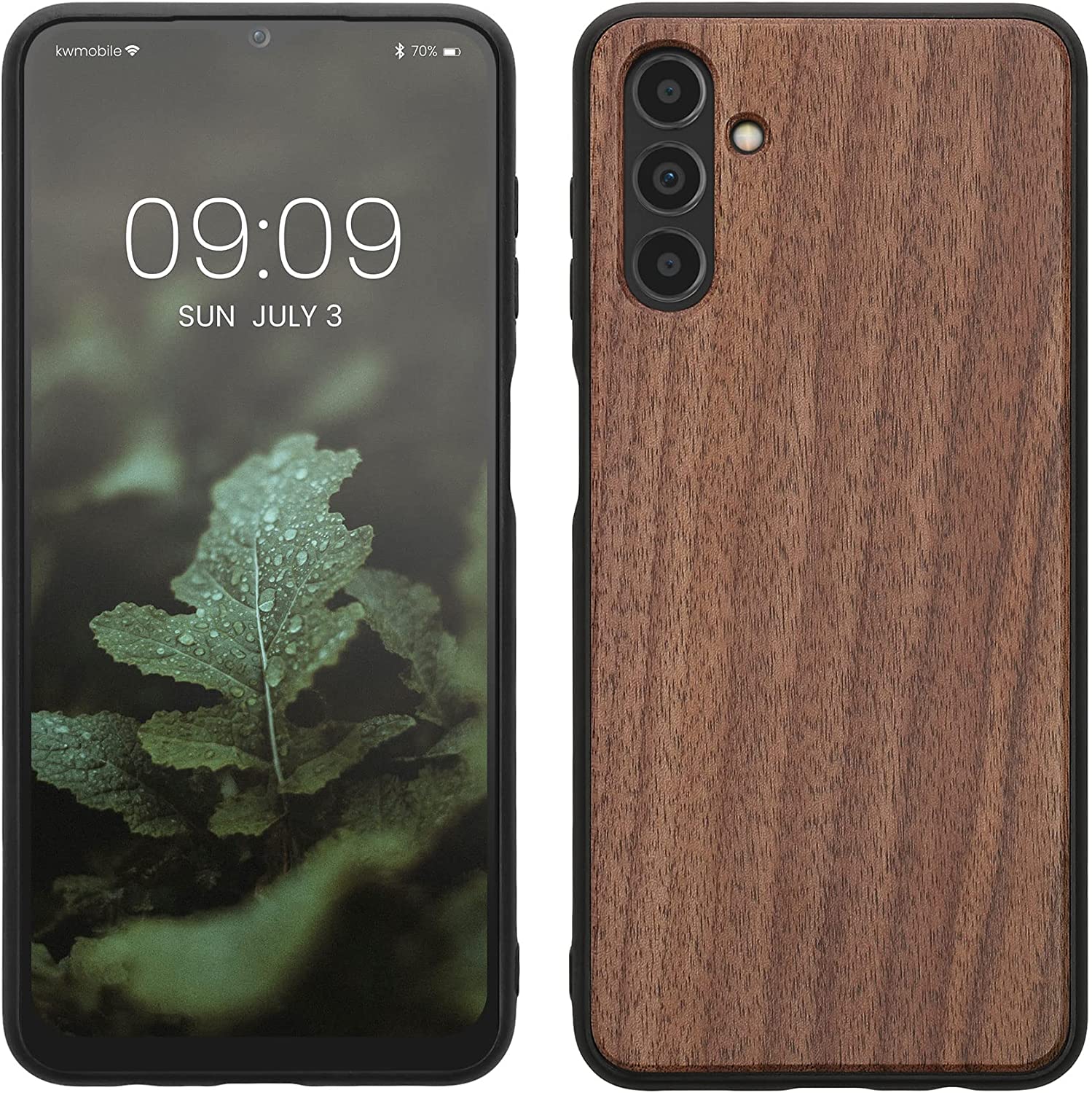 KW Samsung Galaxy A04s Θήκη από Φυσικό Ξύλο - Dark Brown - 60034.18