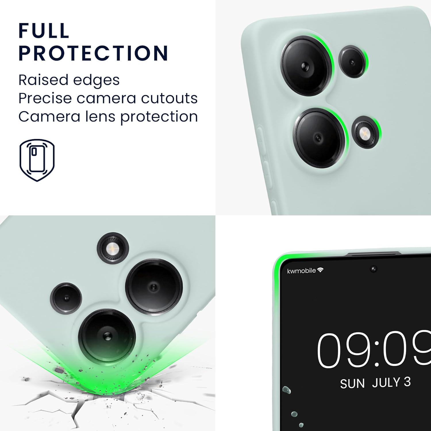 KW Xiaomi Redmi Note 13 Pro 4G Θήκη Σιλικόνης TPU - Cool Mint