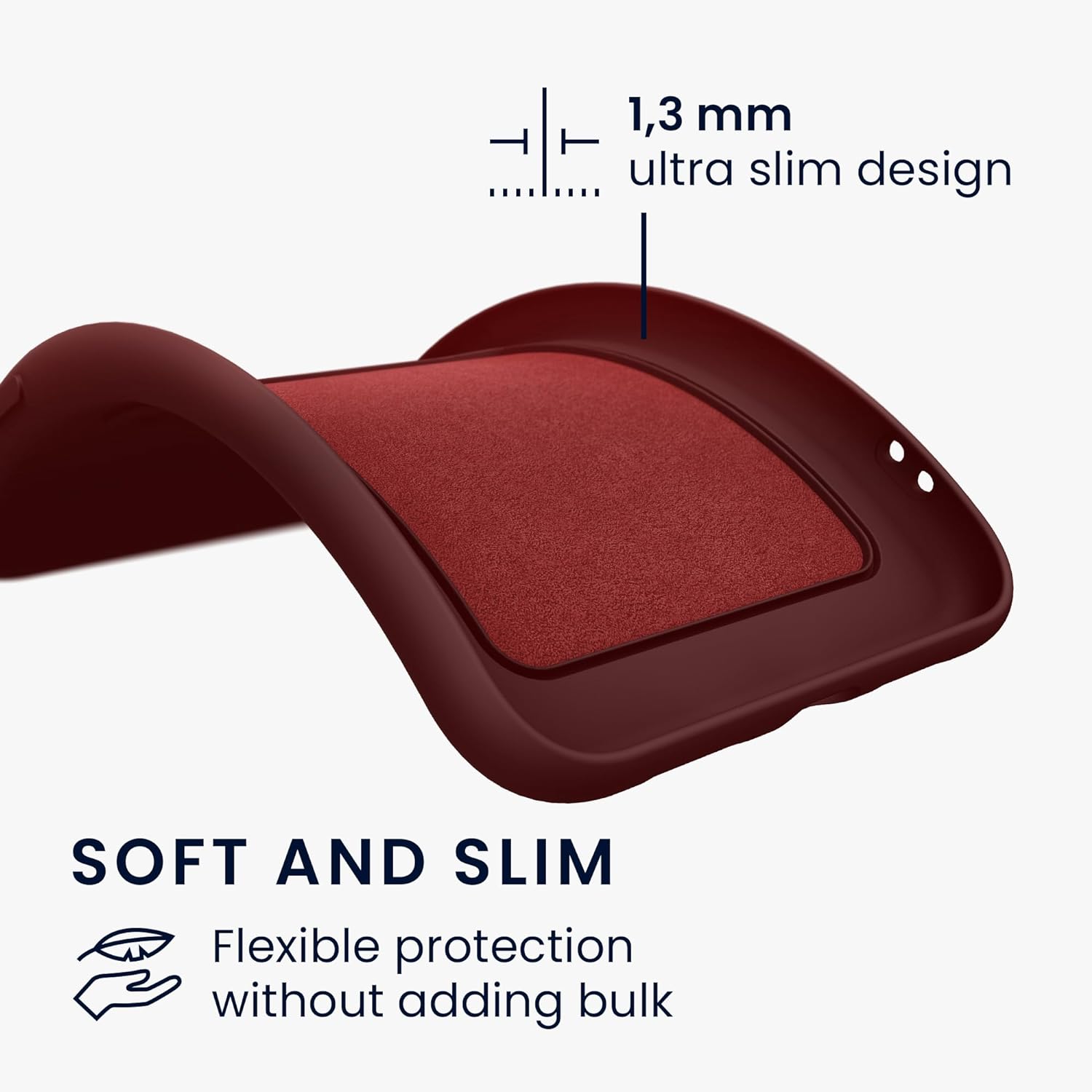 KW iPhone 15 Θήκη Σιλικόνης TPU με Υποδοχή για Κάρτα - Tawny Red