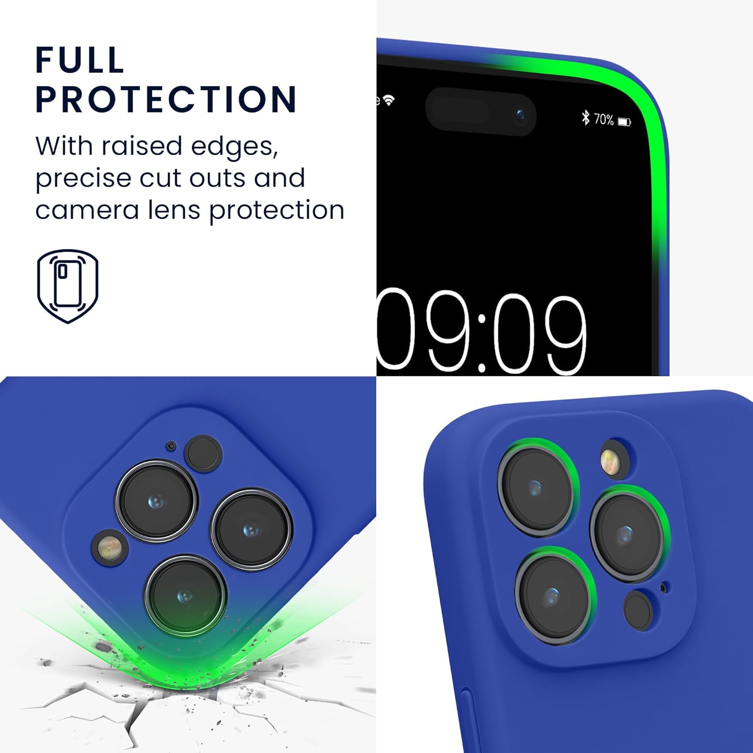KW iPhone 15 Pro Θήκη Σιλικόνης Rubberized TPU - Baltic Blue