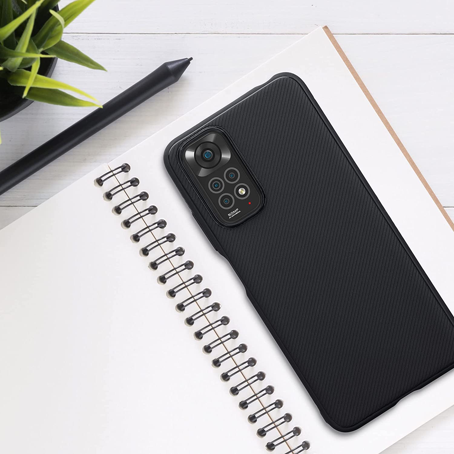 KW Xiaomi Redmi Note 11 / Redmi Note 11S Θήκη Σιλικόνης - Rugged Design - Black - 57387.02