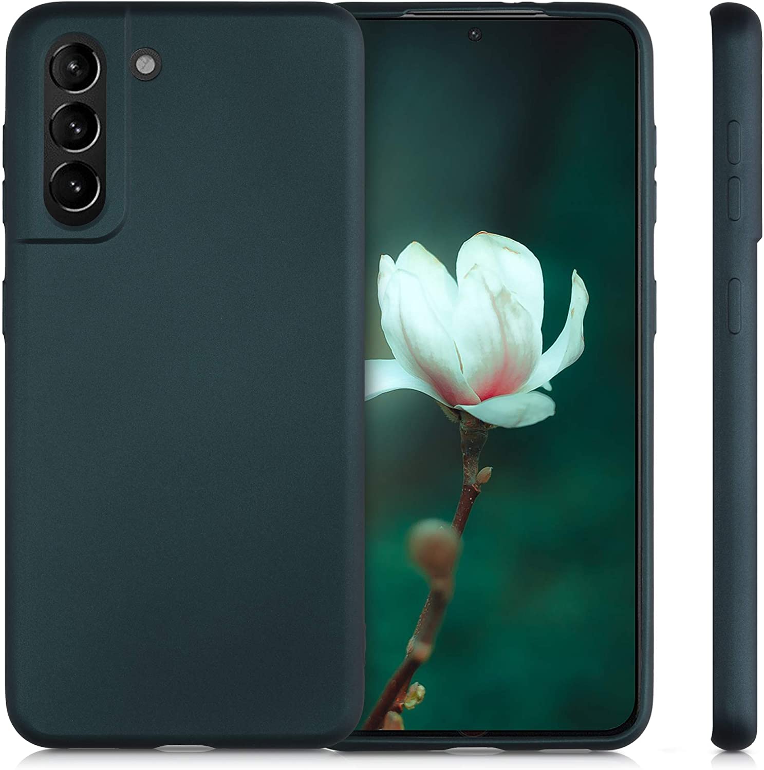 KW Samsung Galaxy S21 Θήκη Σιλικόνης - Metallic Petrol - 54057.14