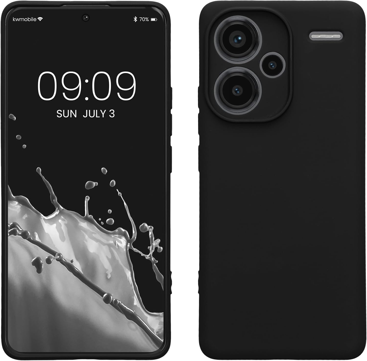 KW Xiaomi Redmi Note 13 Pro+ 5G Λεπτή Θήκη Σιλικόνης Rubberized TPU - Black