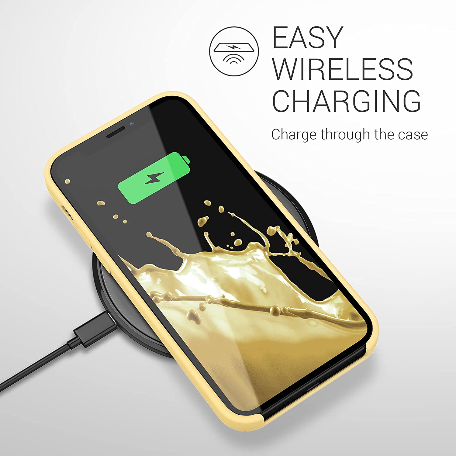 KW iPhone 12 Pro Max Θήκη Σιλικόνης Rubber TPU - Mellow Yellow - 52644.216