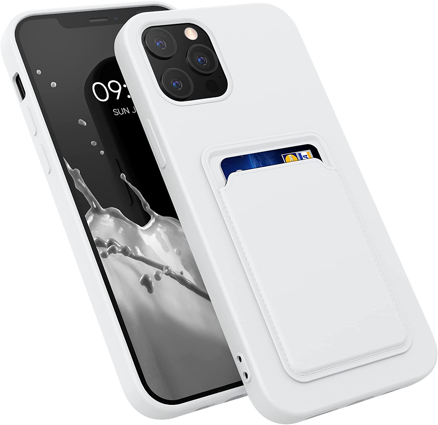 KW iPhone 12 Pro Max Θήκη Σιλικόνης TPU με Υποδοχή για Κάρτα - White - 55113.02