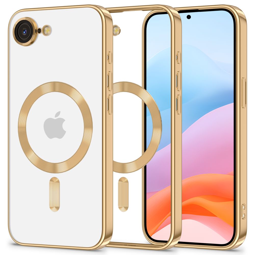 Tech-Protect iPhone 16e MagFlex Θήκη Σιλικόνης TPU με MagSafe - Διάφανη / Shiny Gold