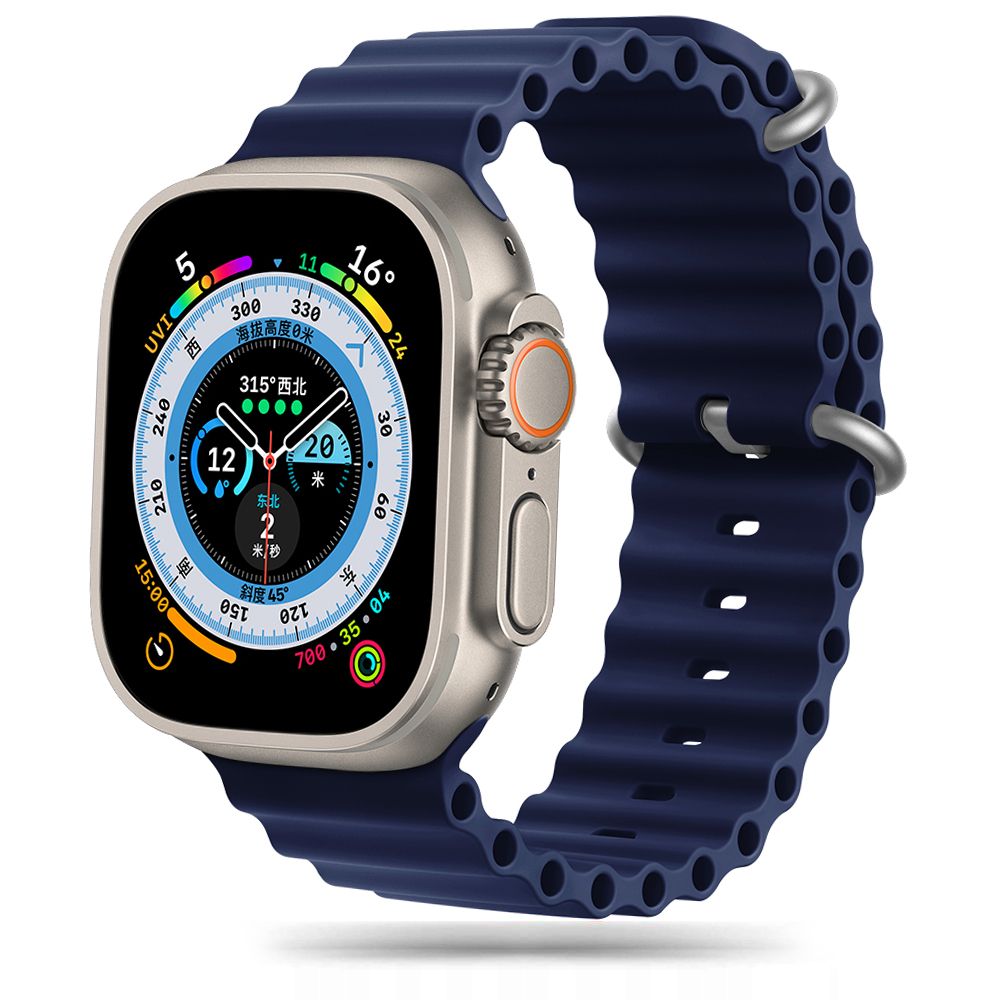 Tech-Protect Λουράκι Apple Watch 8/9/10/11 - SE (1/2/3) - Ultra (1/2/3) – 44/45/46/49mm IconBand Pro Λαστιχένιο - Midnight Blue