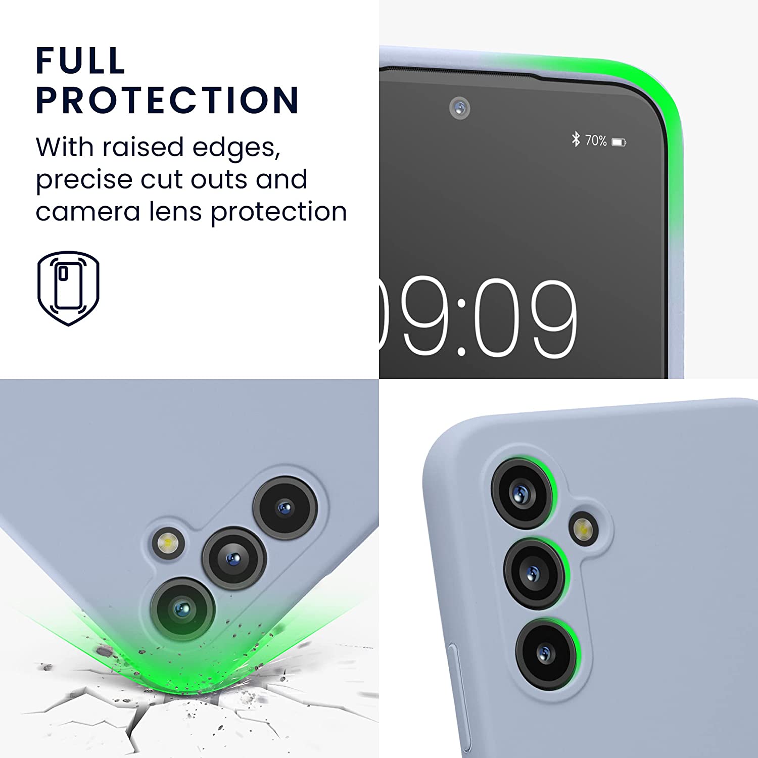 KW Samsung Galaxy A54 5G Θήκη Σιλικόνης Rubberized TPU - Light Blue - 60795.58