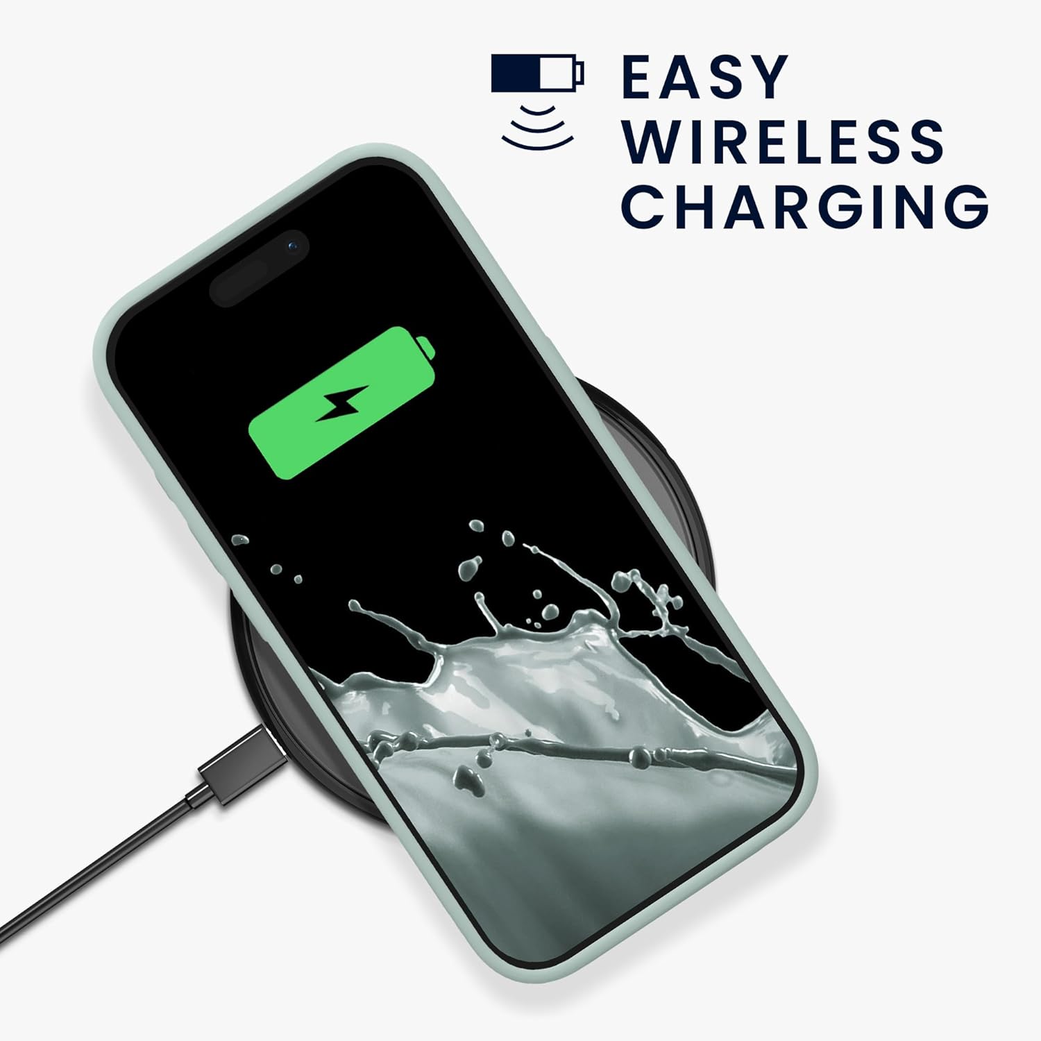 KW iPhone 15 Pro Θήκη Σιλικόνης Rubberized TPU - Cool Mint